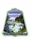 Vashon Island, Washington - Coastal Scene - Bike & Ferry - Contour - Lantern Press Artwork