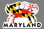 Maryland - Crab Flag - Contour - Lantern Press Artwork