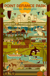 Tacoma, Washington - Point Defiance Park - Geometric - Lantern Press Artwork