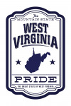 West Virginia - State Pride - Blue & White - Contour - Lantern Press Artwork