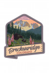 Breckenridge, Colorado - Elevation 9600 - Bear & Spring Flowers - Contour - Lantern Press Artwork