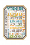 Wyoming - Rustic Typography - Contour - Lantern Press Artwork