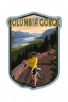 Columbia River Gorge, Oregon & Washington - Bicycle Scene - Contour - Lantern Press Artwork