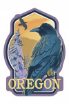 Oregon - Ravens & Sunset - Contour - Lantern Press Artwork