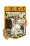 Portland, Oregon - Unicorn & Rainbow - Contour - Lantern Press Artwork