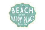 Siesta Key, Florida - The Beach is My Happy Place - Simply Said - Contour - Lantern Press Artwork