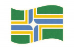 Portland, Oregon - City Flag - Letterpress - Contour