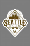Seattle, Washington - Established 1851 - Diamond Skyline Badge - Contour