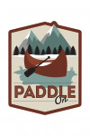 Paddle On - Canoe - Vector - Contour - Lantern Press Artwork