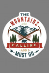The Mountains are Calling - Bear & Mountains - Contour - Lantern Press Artwork