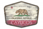 Cayucos, California - Rustic State Flag - Contour - Lantern Press Artwork
