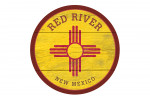 Red River, New Mexico - Rustic New Mexico State Flag - Contour - Lantern Press Artwork