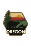 Oregon - Bear & Cub - Vector - Contour - Lantern Press Artwork