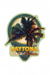Daytona Beach, Florida - Palms & Moon - Contour - Lantern Press Artwork