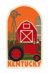 Kentucky - Country Woodblock - Contour