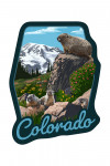 Colorado - Marmots - Contour - Lantern Press Artwork