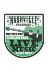 Nashville, Tennessee - Horizontal Guitar - Teal Screenprint - Contour