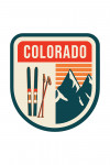 Colorado - Skis & Mountains - Contour - Lantern Press Artwork