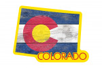 Colorado State Flag - Rustic Painting - Contour - Lantern Press Artwork