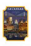 Savannah, Georgia - City at Night - Contour