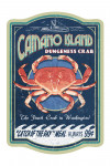 Camano Island, Washington - Dungeness Crab Vintage Sign - Contour - Lantern Press Artwork