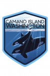 Camano Island, Washington - Orca and Calf - Contour - Lantern Press Artwork
