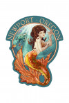 Newport, Oregon - Mermaid - Contour - Lantern Press Artwork