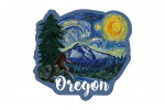 Oregon - Bigfoot - Starry Night - Contour - Lantern Press Artwork
