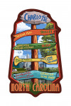 Charlotte, North Carolina - Signpost Destinations - Contour - Lantern Press Artwork