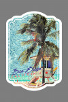 San Diego, California - Beach & Lifeguard Shack - Van Gogh Style - Contour- Lantern Press Artwork