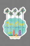 San Diego, California - Tall Palms Beach Scene - Contour