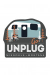 Missoula, Montana - Go Unplug - Retro Camper - Contour - Lantern Press Artwork