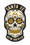 Santa Fe, New Mexico - Sugar Skull & Flower Pattern (Black & Gold) - Contour - Lantern Press Artwork