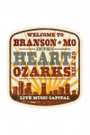 Branson, Missouri - City & Sunburst - Contour - Lantern Press Artwork