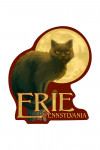 Erie, Pennsylvania - Black Cat - Halloween Oil Painting - Contour - Lantern Press Artwork