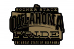 Oklahoma - State Pride - Gold on Black - Contour - Lantern Press Artwork