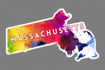 Massachusetts - State Abstract - Contour - Lantern Press Artwork