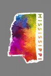 Mississippi - State Abstract Watercolor - Contour