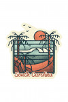 South Carolina - Palm Trees & Beach Scene - Block Lines - Contour - Lantern Press Artwork