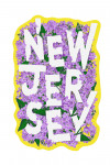 New Jersey - Violets - Typography - Contour - Lantern Press Artwork