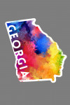 Georgia - State Abstract Watercolor - Contour