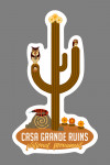 Casa Grande Ruins National Monument, Arizona - Saguaro & Owls - Geo - Contour - Lantern Press Artwork