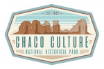 Chaco Culture NHP, New Mexico - Monoline with Color - Blue & Brown - Contour - Lantern Press Artwork