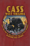 Cass, West Virginia - Black Bear Family - Vintage Sign - Contour