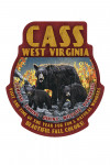 Cass, West Virginia - Black Bear Family - Vintage Sign - Contour