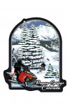 Pagosa Springs, Colorado - Snowmobile Scene - Contour - Lantern Press Artwork