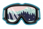 Ski Goggles - Pink & Aqua - Contour - Lantern Press Artwork