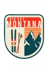 Big Sky, Montana - Skis & Mountains - Contour - Lantern Press Artwork