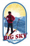 Big Sky, Montana - Vintage Ski Patrol - Contour - Lantern Press Artwork