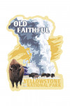 Yellowstone National Park, Wyoming - Old Faithful Geyser - WPA Style - Contour - Lantern Press Artwork